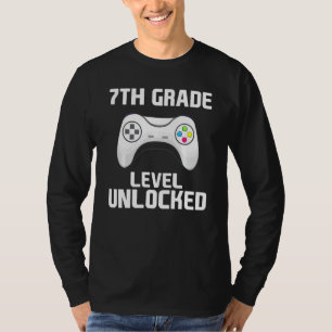 Boys Gamer 7th Grade Level Unlocked First Day Of S T-Shirt