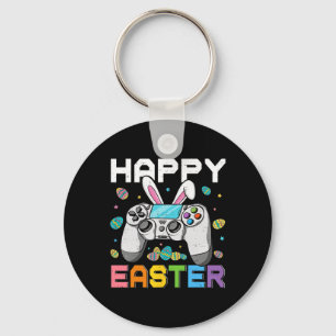 Boys Gamer Happy Easter Day Video Games Bunny Gami Key Ring