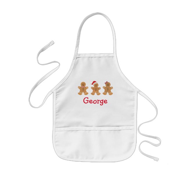Boys Gingerbread Trio Apron, Child Apron (Front)
