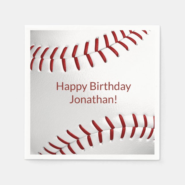 boys girls baseball softball party napkin (Front)