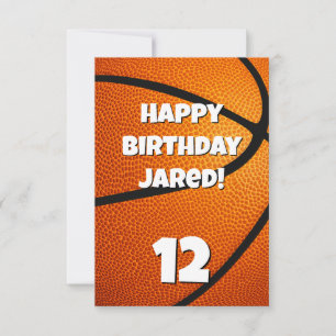 boys girls basketball happy birthday card