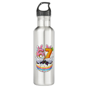 Boys Girls Easter Eggs Funny Bunny Six Seven 67 Me 710 Ml Water Bottle