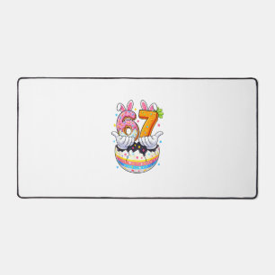 Boys Girls Easter Eggs Funny Bunny Six Seven 67 Me Desk Mat