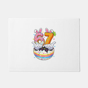 Boys Girls Easter Eggs Funny Bunny Six Seven 67 Me Doormat