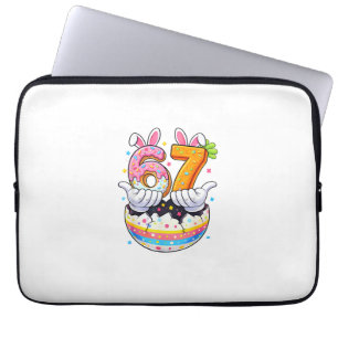 Boys Girls Easter Eggs Funny Bunny Six Seven 67 Me Laptop Sleeve