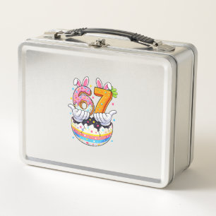 Boys Girls Easter Eggs Funny Bunny Six Seven 67 Me Metal Lunch Box