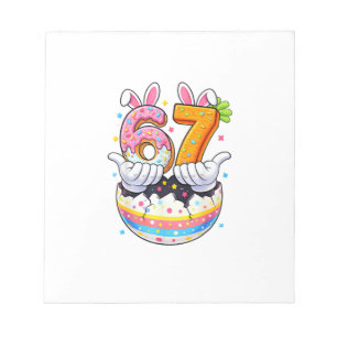 Boys Girls Easter Eggs Funny Bunny Six Seven 67 Me Notepad