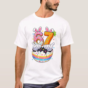 Boys Girls Easter Eggs Funny Bunny Six Seven 67 Me T-Shirt