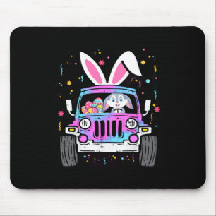 Boys Girls Easter Rabbit Riding Monster Truck Mouse Pad