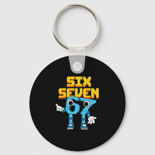 Boys Girls Kids Italian Brainrot Meme 67 Six Seven Key Ring