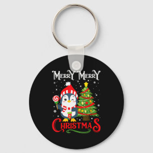 Boys Girls Men Women Christmas Pajamas Funny Pengu Key Ring