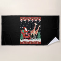 Boys Girls Santa Claus Riding Giraffe Sleigh Ugly