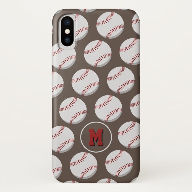 boys girls sports baseballs softballs monogrammed Case-Mate iPhone case (Back)