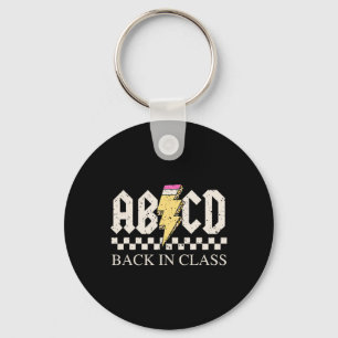 Boys Girls Teachers Rock Back to School ABCD Back  Key Ring