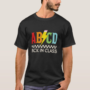 Boys Girls Teachers Rock Back to School ABCD Back T-Shirt