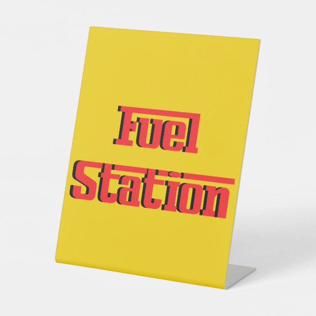 Boys Go Kart Pit Stop Birthday Party Racing Colour Pedestal Sign (Front)