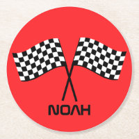 Boy's Go Kart Pit Stop Birthday Racing Flags Class