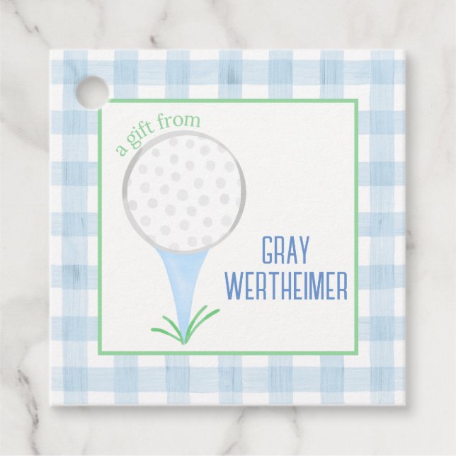 Boys Golf Club Gift Tags (Front)