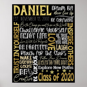 Boys Graduation Gift, Class of 2020 Poster