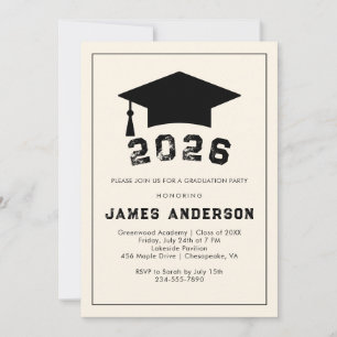 Boys Graduation Party 2026 Male High school Invitation
