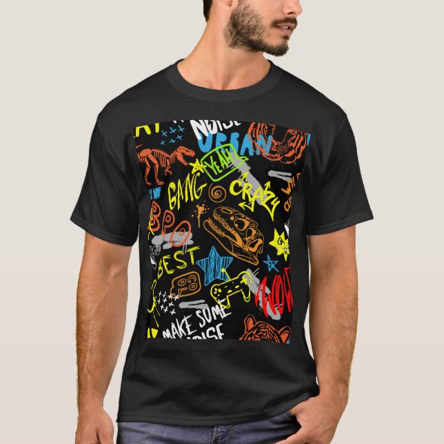 Boys' Graffiti: Hand Drawn Coolness T-Shirt (Front)