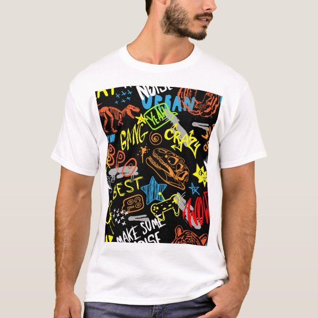 Boys' Graffiti: Hand Drawn Coolness T-Shirt (Front)