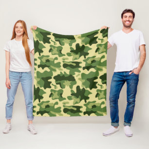 Boys green camo pattern decor blanket
