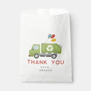 Boys Green Garbage Trash Truck Kids Birthday Favor Favour Bags
