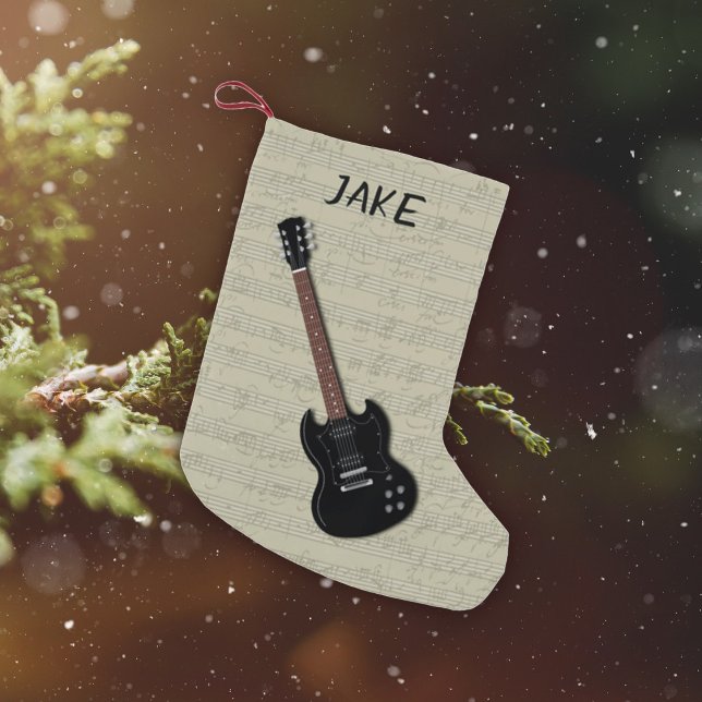 Boys Guitar Personalised Christmas Stocking (Creator Uploaded)