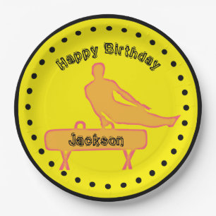Boys Gymnastics Birthday Party Paper Plates