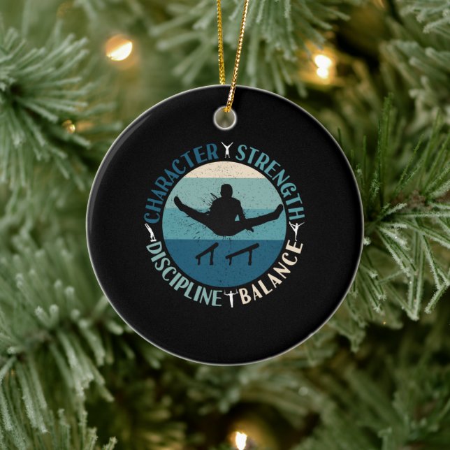 Boys Gymnastics Character Strength Discipline Ceramic Tree Decoration (Tree)