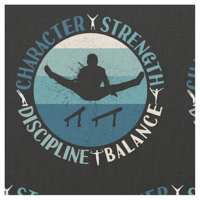 Boys Gymnastics Character Strength Discipline Fabric (Close Up)