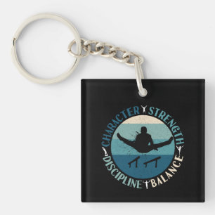 Boys Gymnastics Character Strength Discipline Key Ring