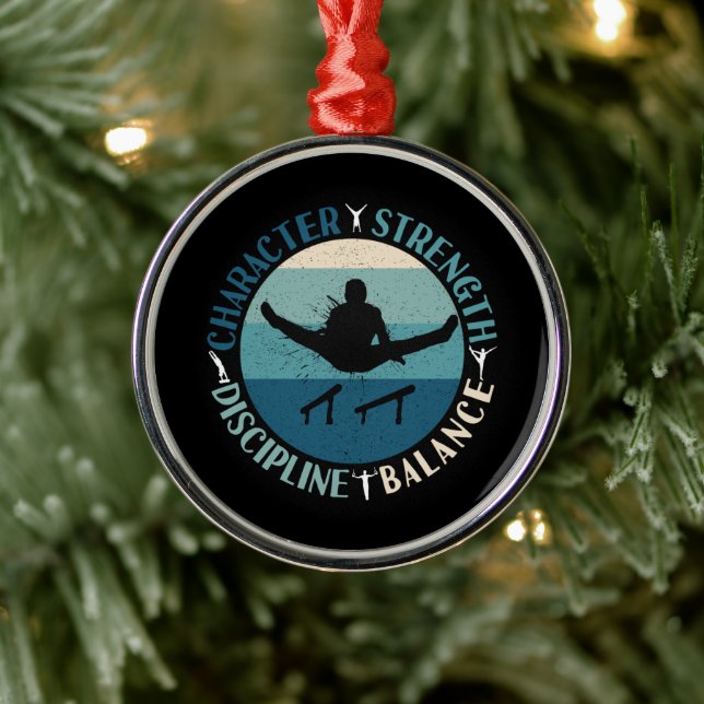 Boys Gymnastics Character Strength Discipline Metal Tree Decoration (Tree)