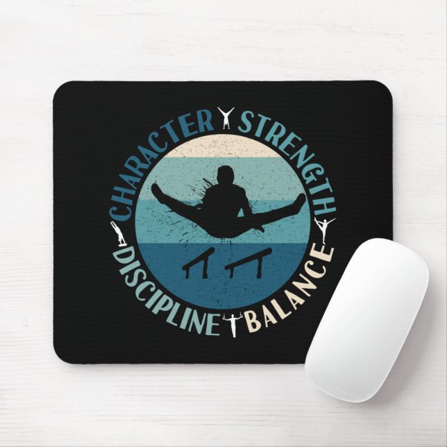 Boys Gymnastics Character Strength Discipline Mouse Pad (With Mouse)