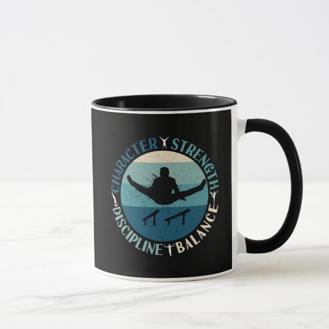 Boys Gymnastics Character Strength Discipline Mug (Right)