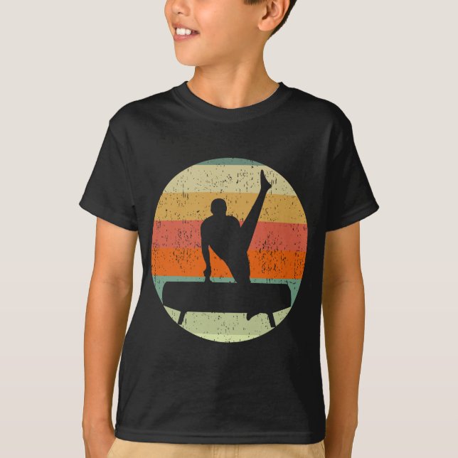 Boys Gymnastics Male Gymnast at Sunset Kids T-Shirt (Front)
