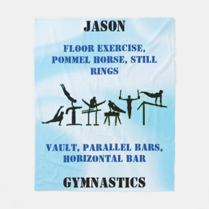 Boys Gymnastics Personalised Fleece Blanket