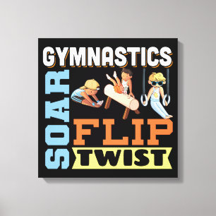 Boys Gymnastics Quote - Soar Flip Twist  Canvas Print