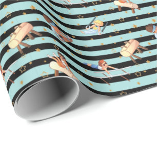 Boys Gymnastics Rings Parallel Bars Pommel Horse  Wrapping Paper