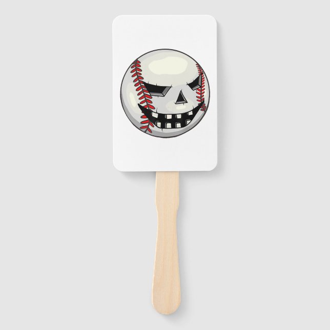 Boys Halloween Jack O Lantern Baseball Player Hand Fan (Front)