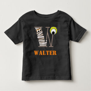 Boys HALLOWEEN Mummy Shirt w Initial W