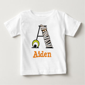 Boys HALLOWEEN Mummy Shirt w Monogram Initial A