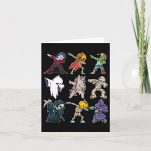 Boys Halloween Pumpkin Skeleton Kids Pumpkin Dab Card