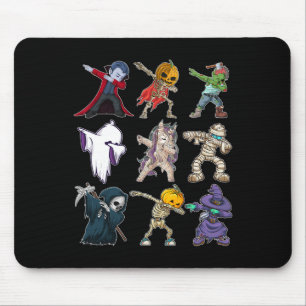 Boys Halloween Pumpkin Skeleton Kids Pumpkin Dab Mouse Pad