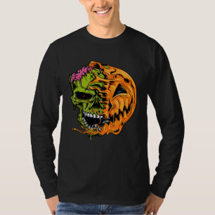 Boys Halloween Pumpkin Skull Zombie T-Shirt