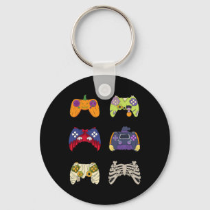 Boys Halloween Shirt Skeleton Zombie Gaming Contro Key Ring