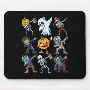 Boys Halloween  Skeleton Jack O Lantern Zombie Dab Mouse Pad
