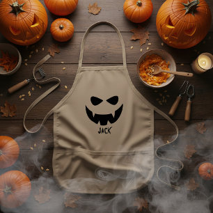 Boys Halloween Spooky Pumpkin Face Apron