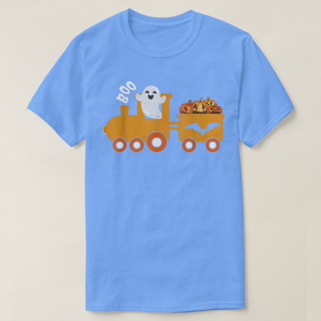 Boys Halloween Train Boo Funny Ghost Pumpkin Toddl T-Shirt (Design Front)